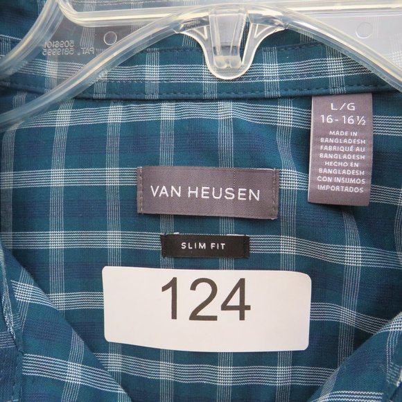 Van Heusen Men's Long Sleeve Button Up Shirt Large (16-16.5) Slim Fit - Picture 4 of 8